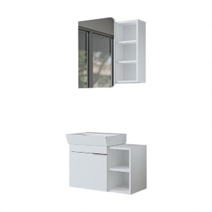 Mobile bagno sospeso lavabo specchio 72 cm bianco Mistral