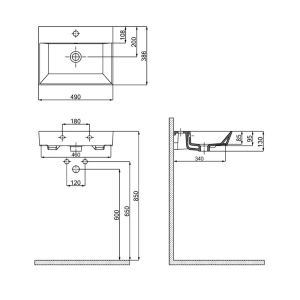 Mobile bagno sospeso lavabo specchio 72 cm bianco Mistral