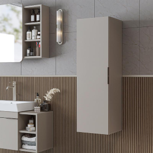 Colonna bagno sospesa 1 anta 35xH114 cm tortora Mistral