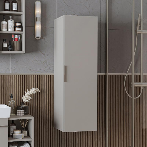 Colonna bagno sospesa 1 anta 35xH114 cm tortora Mistral