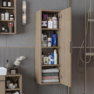 Colonna bagno sospesa 1 anta 35xH114 cm rovere Mistral