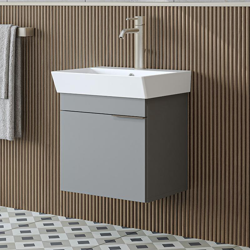 Mobile bagno sospeso lavabo 50 cm grigio Mistral