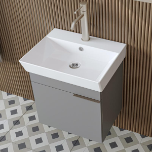 Mobile bagno sospeso lavabo 50 cm grigio Mistral