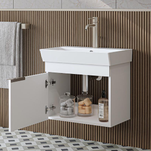 Mobile bagno sospeso lavabo 60 cm bianco Mistral