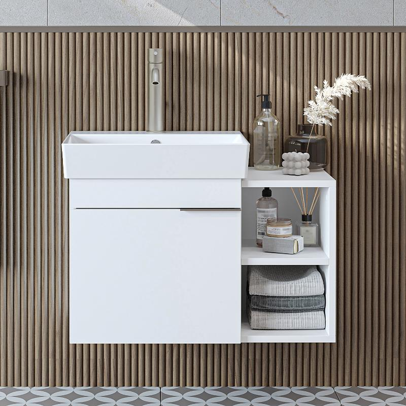 Mobile bagno sospeso lavabo 72 cm bianco Mistral