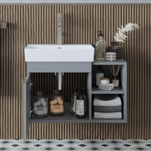 Mobile bagno sospeso lavabo 72 cm grigio Mistral