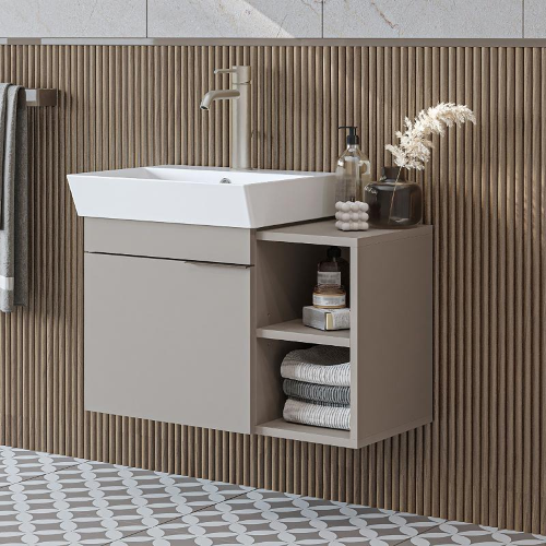 Mobile bagno sospeso lavabo 72 cm tortora Mistral