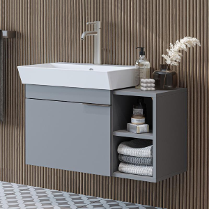 Mobile bagno sospeso lavabo 82 cm grigio Mistral