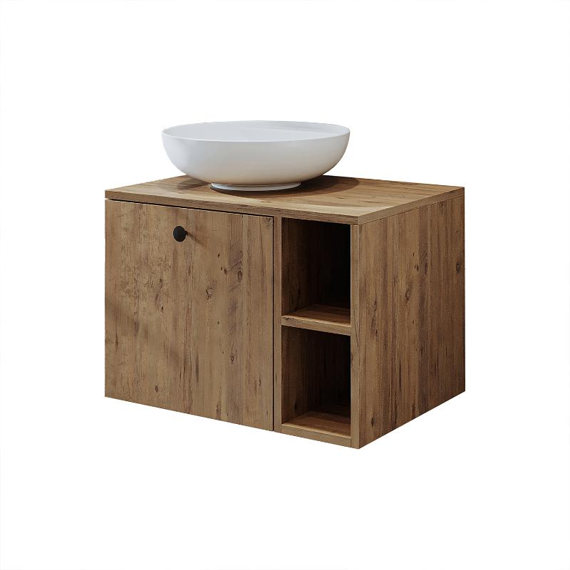 Mobile bagno sospeso lavabo appoggio 65 cm rovere Ocean