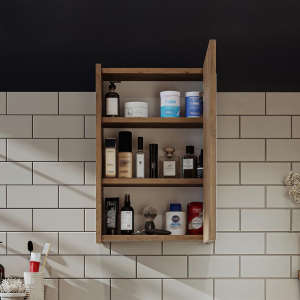 Specchio bagno contenitore 1 anta 40xH60 rovere Drift
