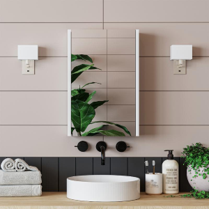 Specchio bagno contenitore 1 anta 40xH60 bianco Drift