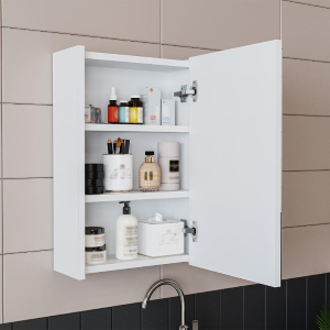 Mobile bagno sospeso lavabo incasso specchio 50 cm bianco Drift
