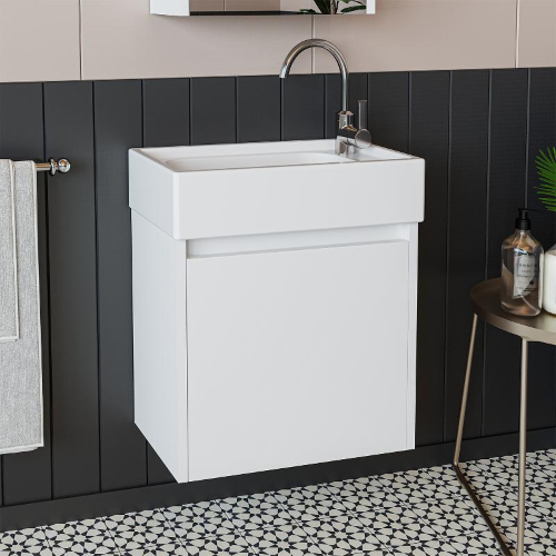 Mobile bagno sospeso lavabo incasso 50 cm bianco Drift