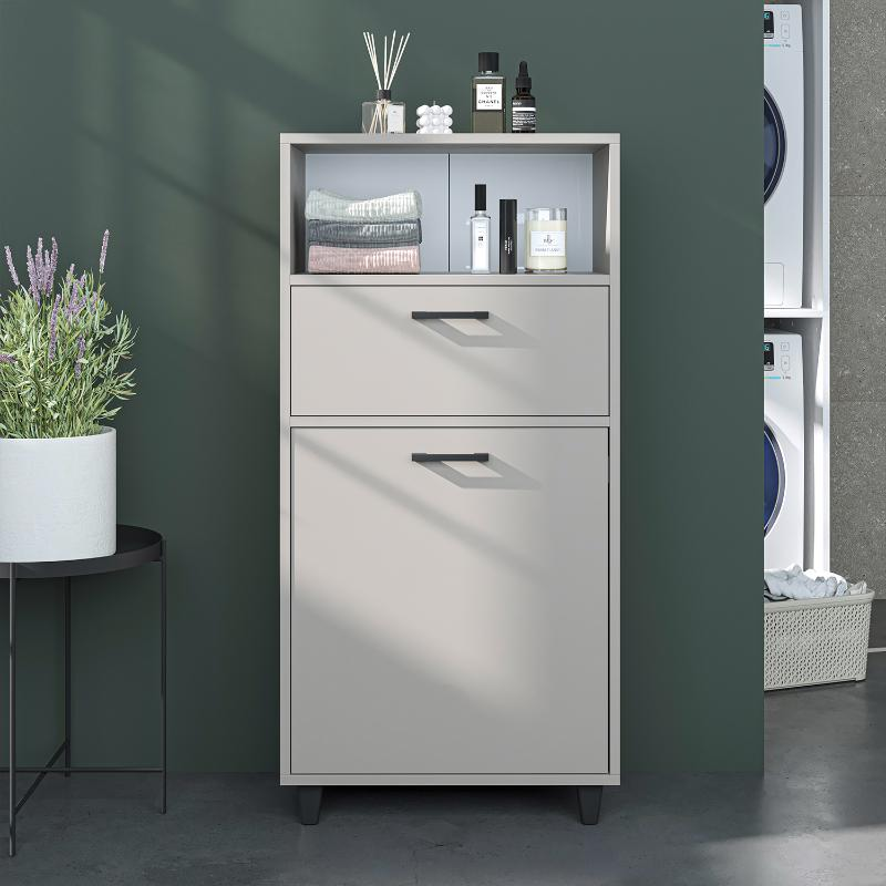 Mobile lavanderia colonna bagno cesto portabiancheria 45xH125 tortora Sirena