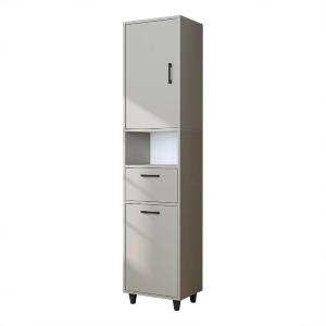 Mobile lavanderia colonna bagno cesto portabiancheria 45xH200 tortora Sirena