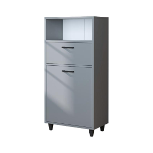 Mobile lavanderia colonna bagno cesto portabiancheria 60xH125 grigio Sirena
