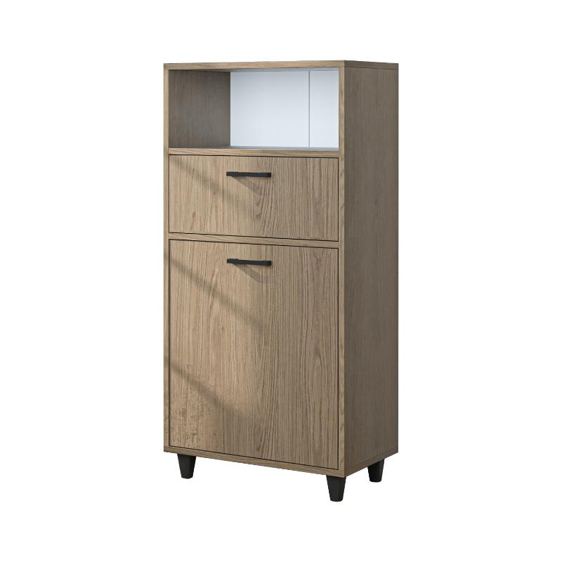 Mobile lavanderia colonna bagno cestoportabiancheria 60xH125 rovere chiaro Sirena