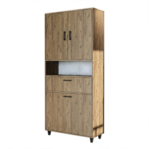 Mobile lavanderia colonna bagno cesto portabiancheria 90xH200 rovere Sirena