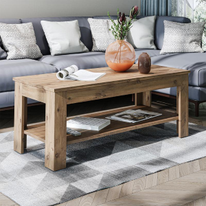 Tavolino soggiorno moderno salotto design 110xH45 cm rovere Bosco