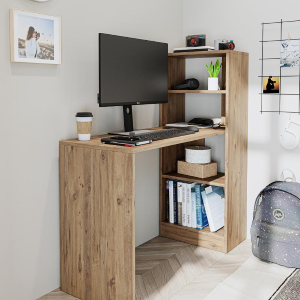 Scrivania moderna mobile libreria attrezzata 120xH122 cm rovere Lume