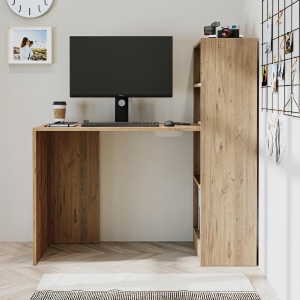 Scrivania moderna mobile libreria attrezzata 120xH122 cm rovere Lume
