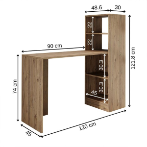 Scrivania moderna mobile libreria attrezzata 120xH122 cm rovere Lume