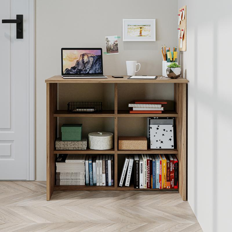 Scrivania ufficio moderna lineare libreria 85xH74 cm rovere Duty