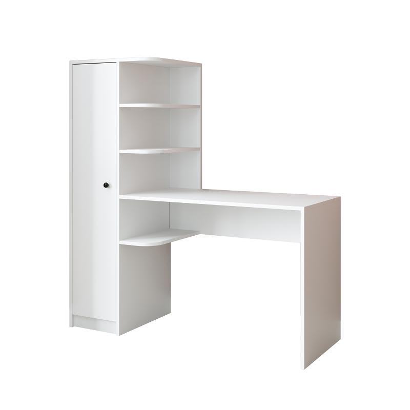 Scrivania moderna ufficio libreria attrezzata 143xH143 cm bianco Vision-S