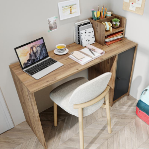 Scrivania ufficio moderna lineare libreria 1 anta 120xH100 cm rovere antracite Flus