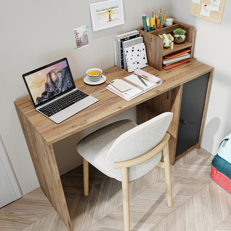 Scrivania ufficio moderna lineare libreria 1 anta 120xH100 cm rovere antracite Flus