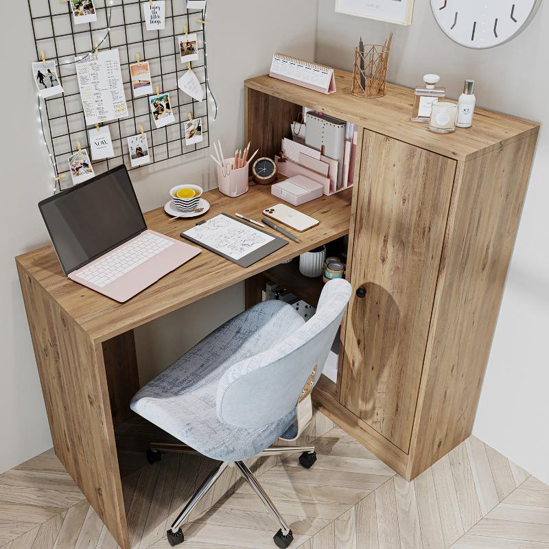 Scrivania moderna libreria attrezzata 110xH106 cm rovere Trama