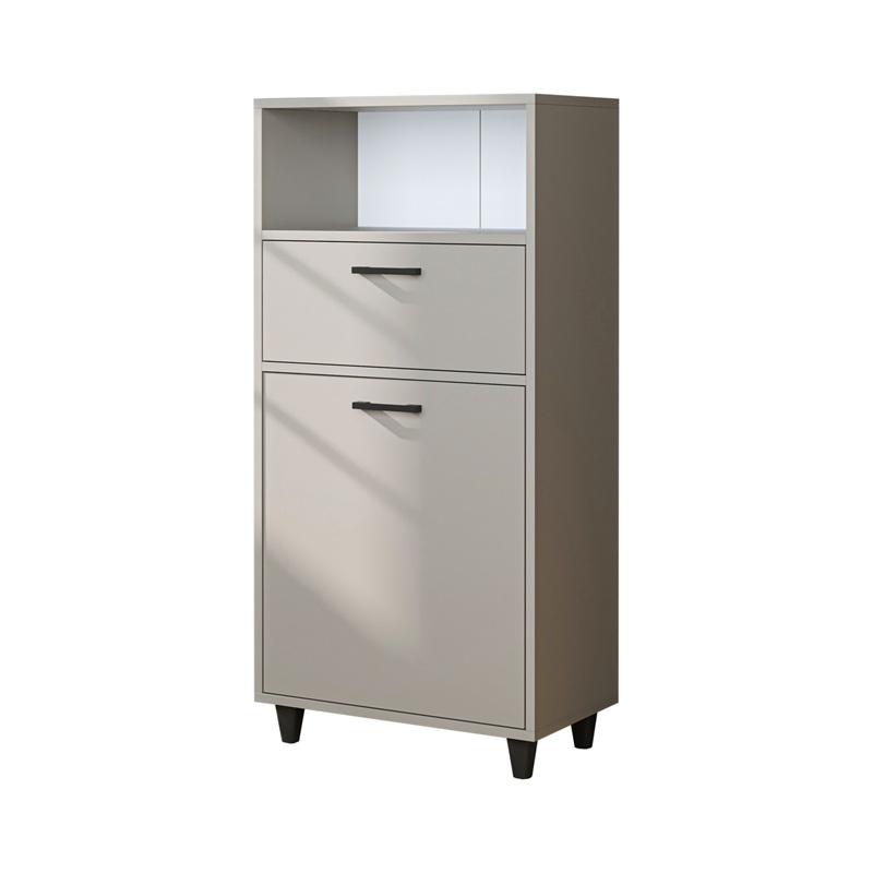Mobile lavanderia colonna bagno cesto portabiancheria 60xH125 tortora Sirena