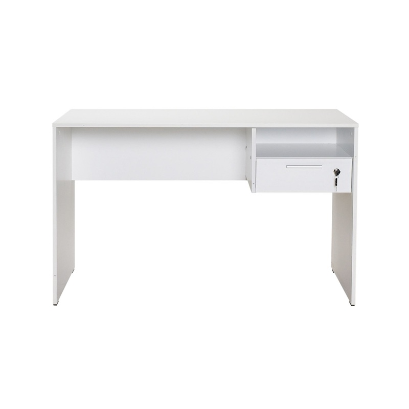 Scrivania ufficio cassetto chiave 120xH75 cm bianco Secure