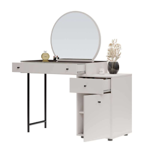 Toeletta trucco moderna salvaspazio specchio 110xH126 tortora Beauty