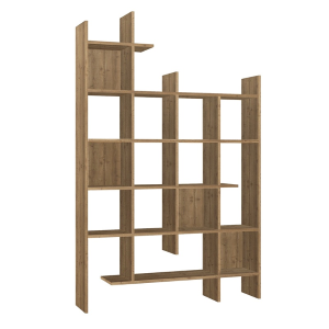 Libreria moderna parete soggiorno design 122xH188 cm noce Cesar