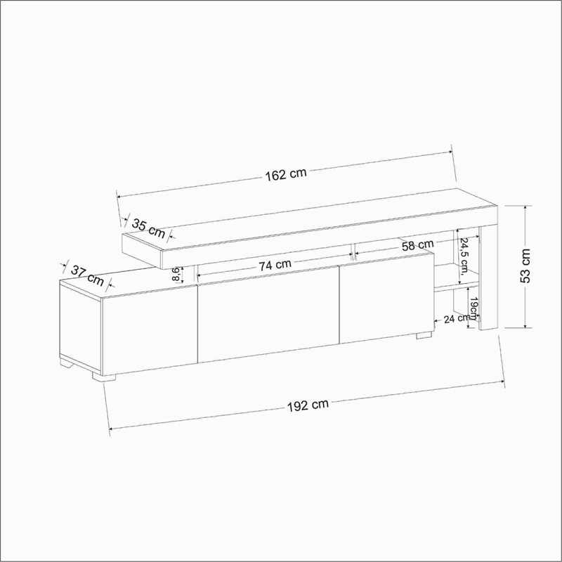 Mobile porta tv moderno terra led 192xH53 cm bianco Chita