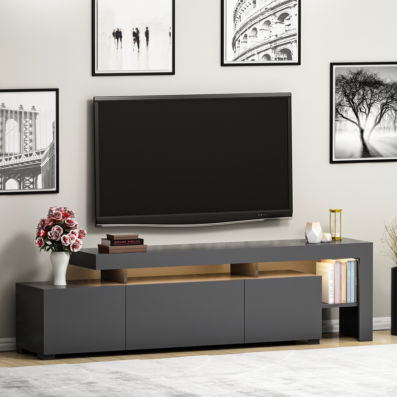 Mobile porta tv moderno terra led 192xH53 cm antracite Chita