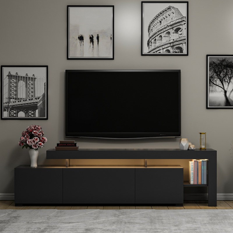 Mobile porta tv moderno terra led 192xH53 cm antracite Chita