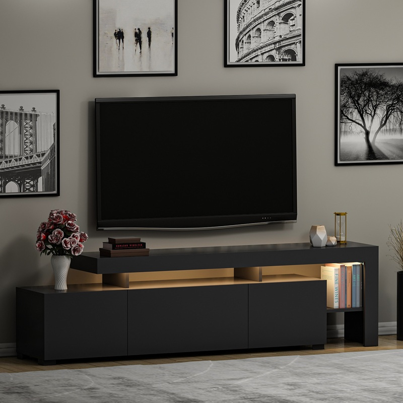 Mobile porta tv moderno terra led 192xH53 cm antracite Chita