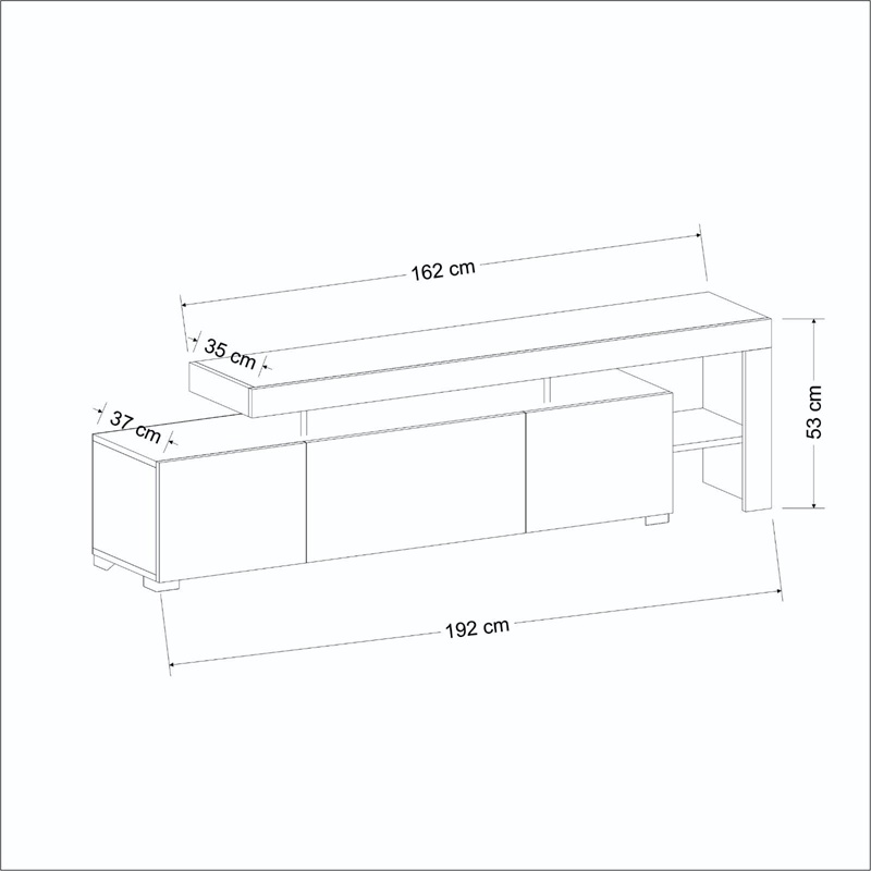 Mobile porta tv moderno terra led 192xH53 cm noce travertino Chita