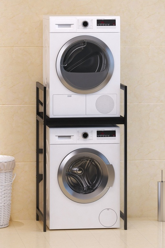 Mobile lavatrice asciugatrice 66xH120 cm industrial metallo rovere Dixa