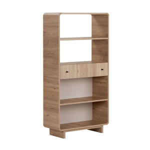 Libreria moderna soggiorno design 1 cassetto 78xH153 cm rovere Tudor
