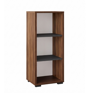Libreria ufficio moderna 3 ripiani 40xH110 rovere scuro antracite Vertice