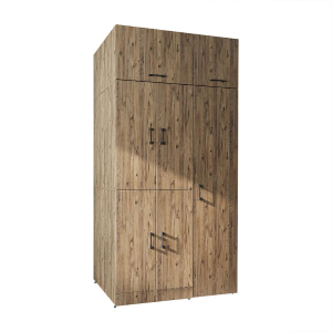 Armadio chiuso mobile lavatrice ripiani portascope 115xH230 rovere oldwook Shine-1