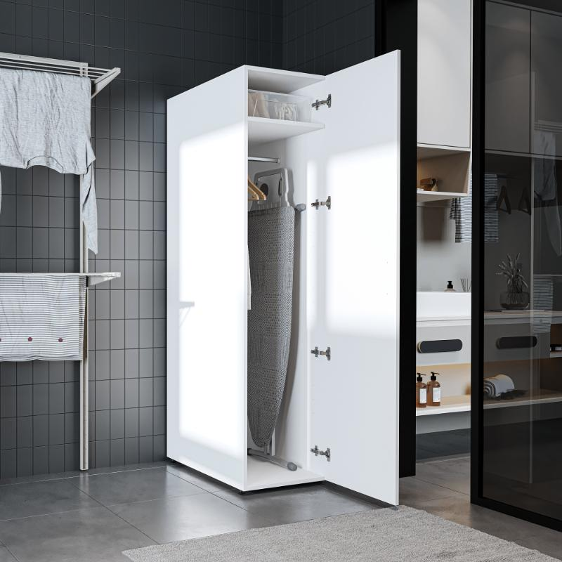 Colonna mobile armadio portascope lavanderia 45xH185 cm bianco Shine