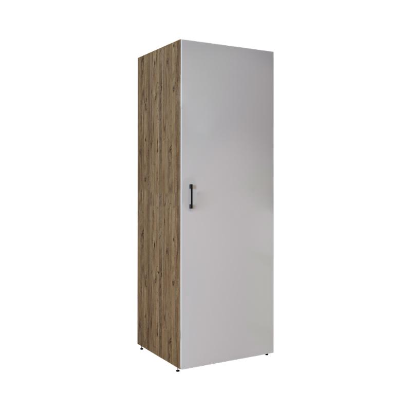 Colonna mobile armadio portascope lavanderia 60xH185 cm rovere bianco Shine