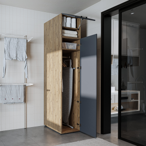 Colonna mobile armadio portascope lavanderia 45xH230 cm rovere antracite Shine