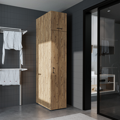 Colonna mobile armadio portascope lavanderia 45xH230 cm rovere oldwook Shine
