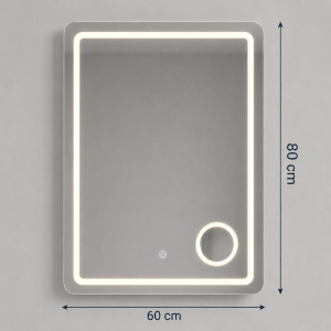 Specchio bagno led 80xH60 tondo design luce naturale