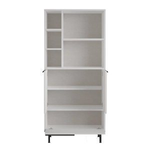 Colonna mobile bagno 75xH162 cm moderna vani a giorno 2 ante 1 ribalta bianco Kenzo